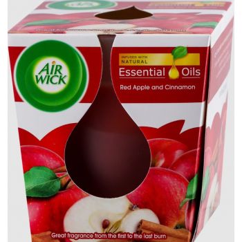 Hlavný obrázok Air Wick Essential Oils Red Apple and Cinnamon vonná sviečka v skle 105g