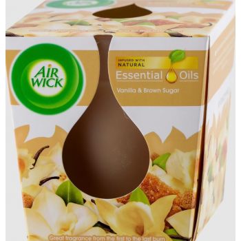 Hlavný obrázok Air Wick Essential Oils Vanilla & Brown Sugar vonná sviečka v skle 105g