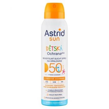 Hlavný obrázok Astrid Sun Detská ochrana Neviditeľný suchý sprej na opaľovanie SPF50 150ml