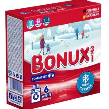 Hlavný obrázok Bonux prášok na pranie 3in1 0,39kg Whites Polar Ice Fresh 6 prania