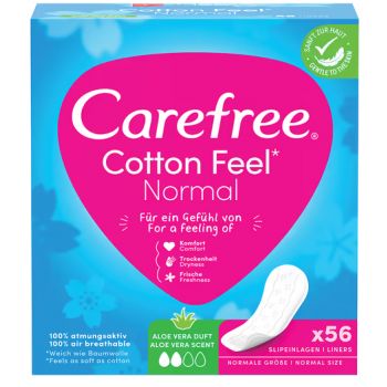 Hlavný obrázok Carefree Cotton Feel Normal Aloe slipové vložky 56ks