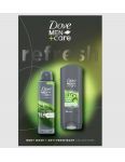 Dove Men+Care Refresh pánska darčeková kazeta Sprchový gél, Anti-perspirant