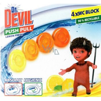 Hlavný obrázok Dr. Devil Push Puul Lemon Fresh WC blok bez košíka 4x20g