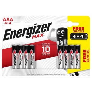 Hlavný obrázok Energizer Max alkalické batérie tužkové  AAA-LR03 4+4gratis