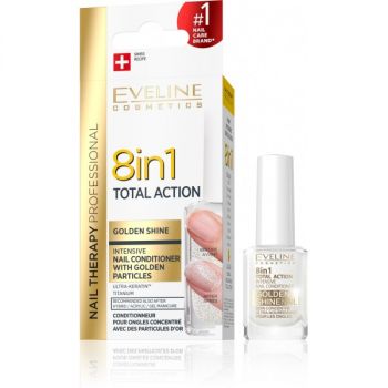 Hlavný obrázok EVELINE Total Action 8in1 Golden Shine lak na nechty 12ml