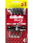 Gillette Blue3 Plus Red jednorázový holiaci strojček 4ks