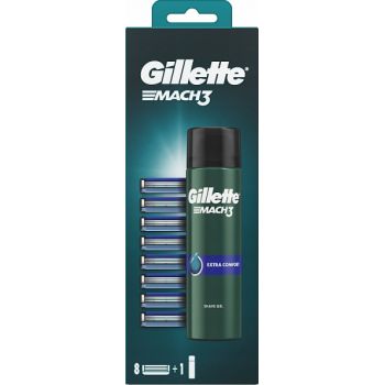 Hlavný obrázok Gillette Mach3 pánska darčeková kazeta Náhradna hlavica 8ks, Gél na holenie