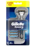 Gillette Sensor3 holiaci strojček + náhradné hlavice 4ks