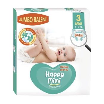 Hlavný obrázok Happy Mimi Flexi Comfort Jumbo 3 Midi plienky 4-9kg 84ks