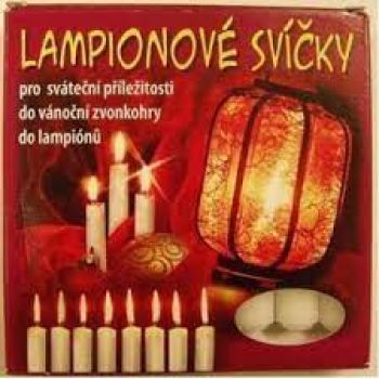 Hlavný obrázok Lampionové červené sviečky 95mm 8ks 18189