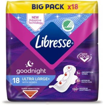 Hlavný obrázok Libresse Goodnight Ultra Large+  hygienické vložky 18ks