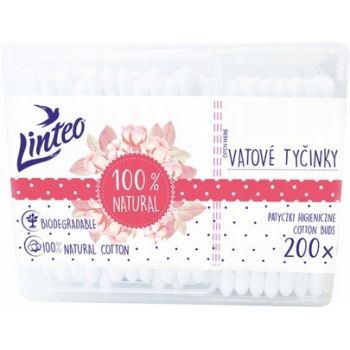 Hlavný obrázok Linteo 100% Natural Cotton papierové vatové tyčinky v boxe 200ks