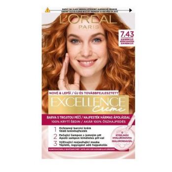 Hlavný obrázok Loréal Excellence Creme 7.43 Zlatá Medená Blond farba na vlasy