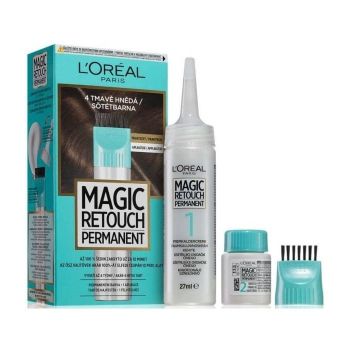 Hlavný obrázok Loréal Magic Retouch Permanent 4 Tmavo hnedá farba na zakrytie odrastov 27+18ml