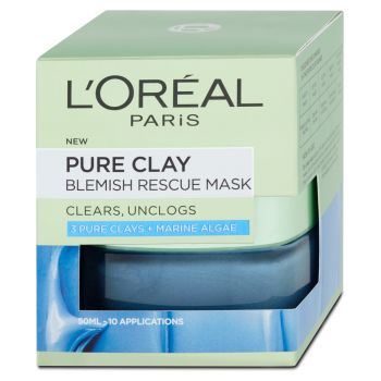 Hlavný obrázok Loréal Paris Clay Blemish Rescue modrá pleťová maska 50ml