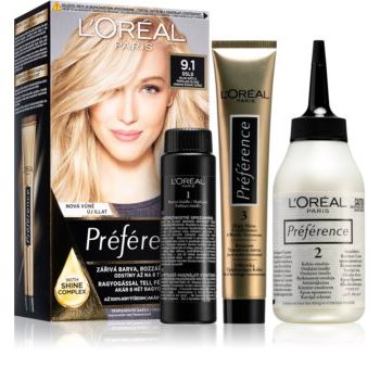 Hlavný obrázok Loréal Préférence 9.1 Oslo Veľmi svetlá popolavá blond farba na vlasy