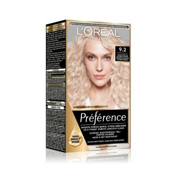 Hlavný obrázok Loréal Préférence 92 veľmi svetlá blond duhová farba na vlasy