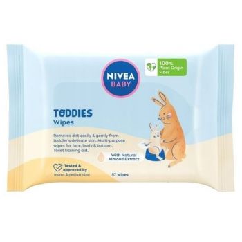 Hlavný obrázok Nivea Baby Toddies vlhčené obrúsky s mandľovým olejom 57ks