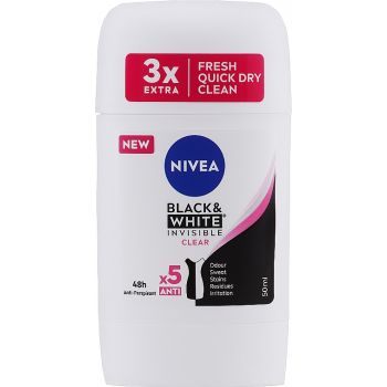 Hlavný obrázok Nivea Black & White Invisible Clear 48H anti-perspirant tuhý stick 50ml