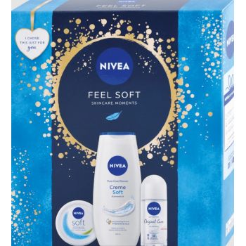 Hlavný obrázok Nivea Feel Soft dámska darčeková kazeta Sprchový gél, Anti-perspirant roll-on