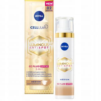 Hlavný obrázok Nivea Luminous 630 Antispot CC Fluid 02 Medium krém proti pigmentovým škvrnám 40ml