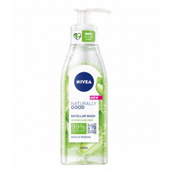 Hlavný obrázok Nivea Naturally Good micelárny pleťový čistiací gél na tvár 140ml