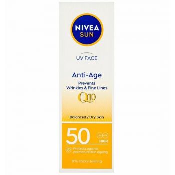 Hlavný obrázok Nivea Sun pleťový krém na opaľovanie proti vráskam Q10 SPF50 50ml