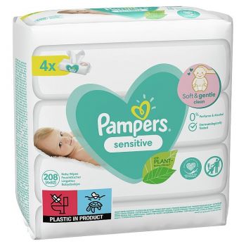 Hlavný obrázok Pampers vlhčené obrúsky Sensitive 4 x 52ks