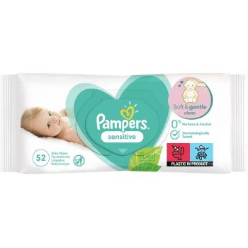 Hlavný obrázok Pampers vlhčené obrúsky Sensitive s klipom 52ks