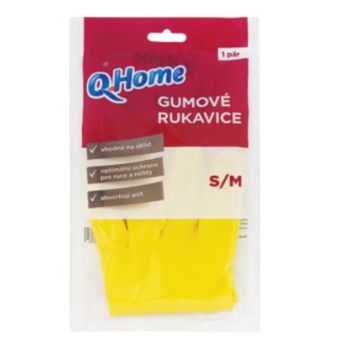 Hlavný obrázok Q Home S/M gumové rukavice 1 pár