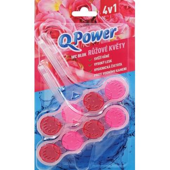 Hlavný obrázok Q Power 4v1 Ružové kvety WC blok 2x45g