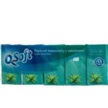 Hlavný obrázok Q Soft hygienické vreckovky s balzamom a vôňou Aloe Vera 10ks 4-vrstvové