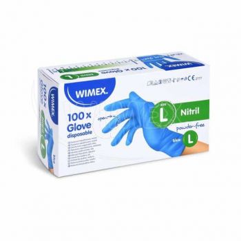 Hlavný obrázok Rukavice hygienické 100ks Nitril L Wimex nepudrované modré 68142