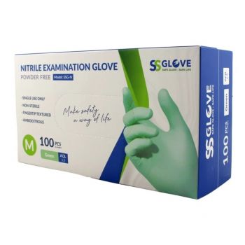 Hlavný obrázok Rukavice hygienické 100ks Nitril M SS GLOVE nepudrované zelené 4515