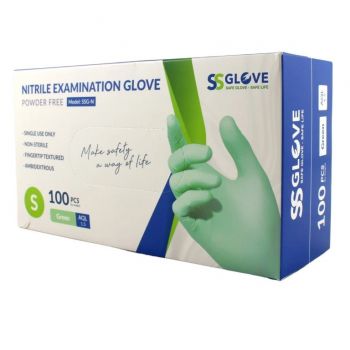 Hlavný obrázok Rukavice hygienické 100ks Nitril S SS GLOVE nepudrované zelené 4515