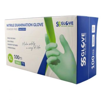 Hlavný obrázok Rukavice hygienické 100ks Nitril XL SS GLOVE nepudrované zelené 4518