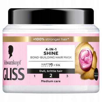 Hlavný obrázok Schwarzkopf Gliss 4 in 1 Shine maska na matné a lámavé vlasy 400ml