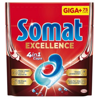 Hlavný obrázok Somat Excellence 4in1 GIGA kapsule do umývačky riadu 75ks