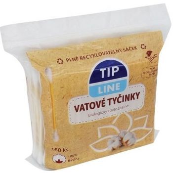 Hlavný obrázok Tip Line Eko rozložiteľné vatové tyčinky v sáčku 160ks