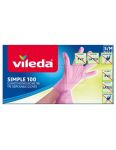 Vileda Simple hygienické rukavice S/M ružové nepudrované 100ks