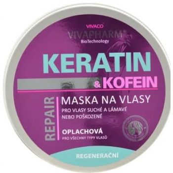 Hlavný obrázok VivaPharm Keratín & Kofeín regeneračná maska na vlasy 200ml